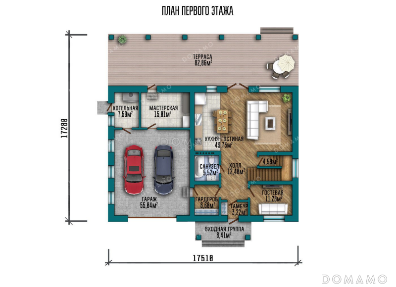 План 1 этажа