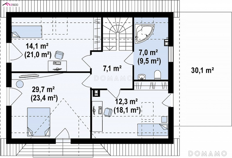План мансардного этажа