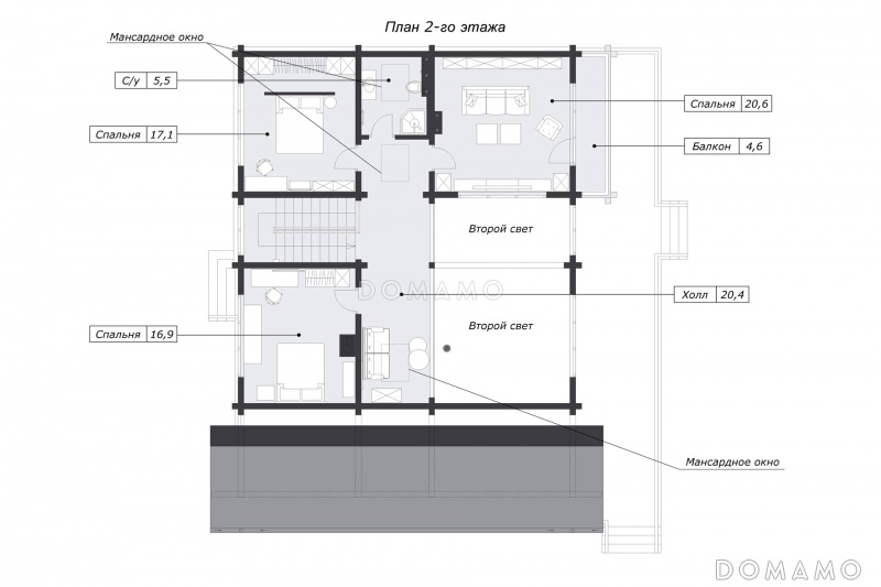 План мансардного этажа