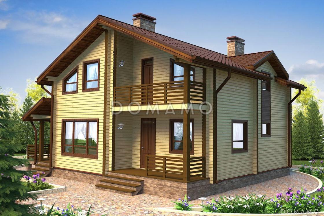 Проект деревянного дома площадью до 200 кв. м из клееного профилированного бруса сечением 180х200мм / 1