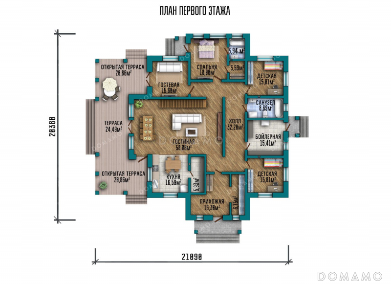 План 1 этажа