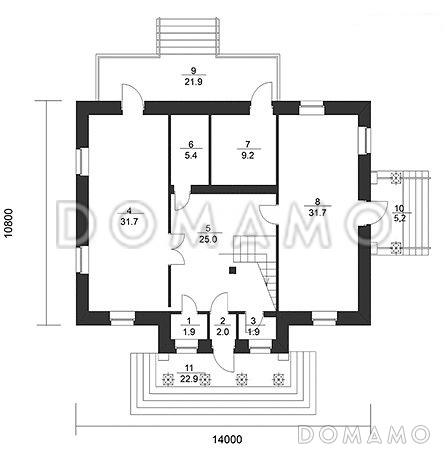 D1035 Проект дома в классическом стиле с колоннами