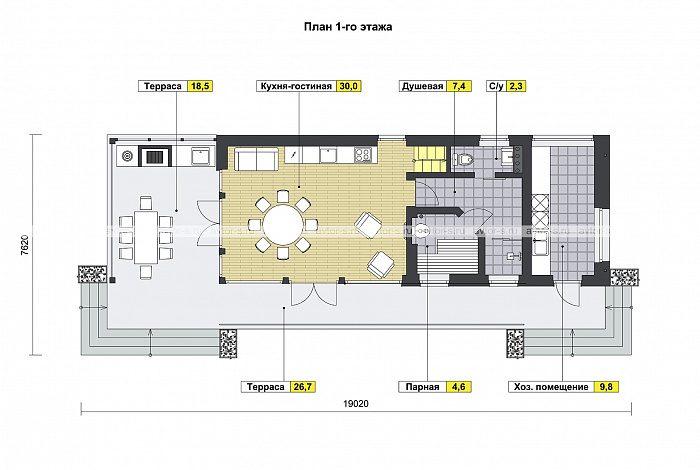 Двухэтажный дом Модена площадью кв.м по цене млн. руб