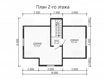 Каркасный дом "Берлинер" / План 2 этажа