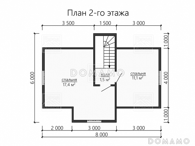 Каркасный дом "Берлинер" / План 2 этажа