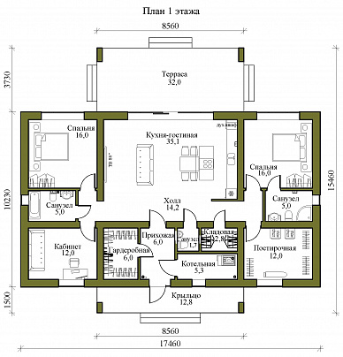 Коттедж «Хотицы», 182 м²