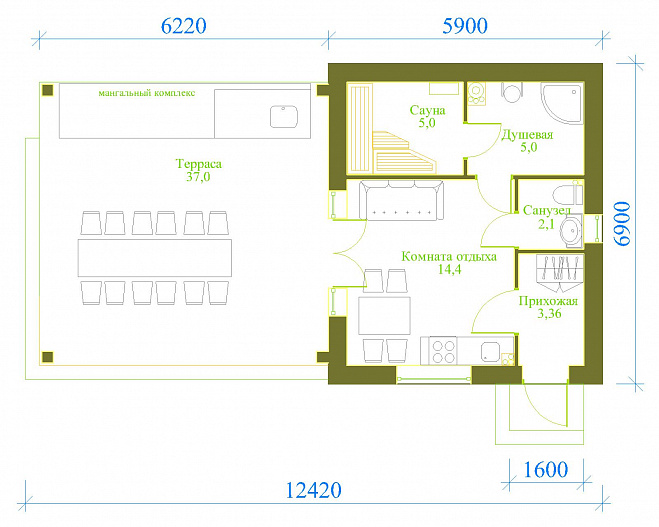 Усадьба «Фумби», 254 м²