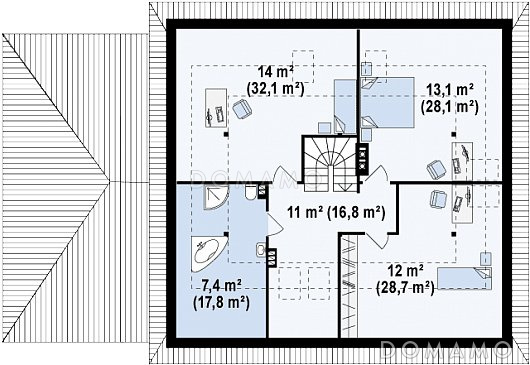 План мансардного этажа