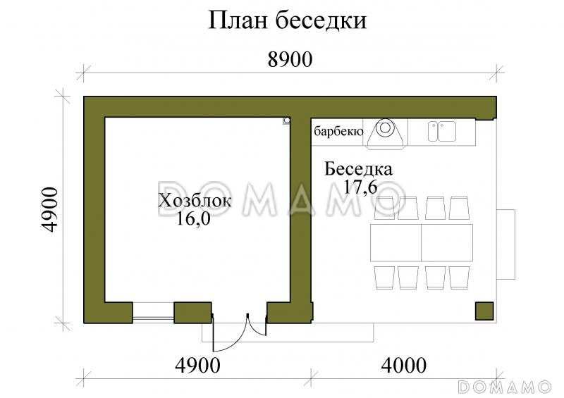 Барбекю из кирпича - чертежи и фотографии