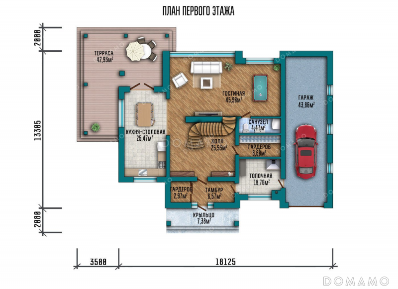 План 1 этажа