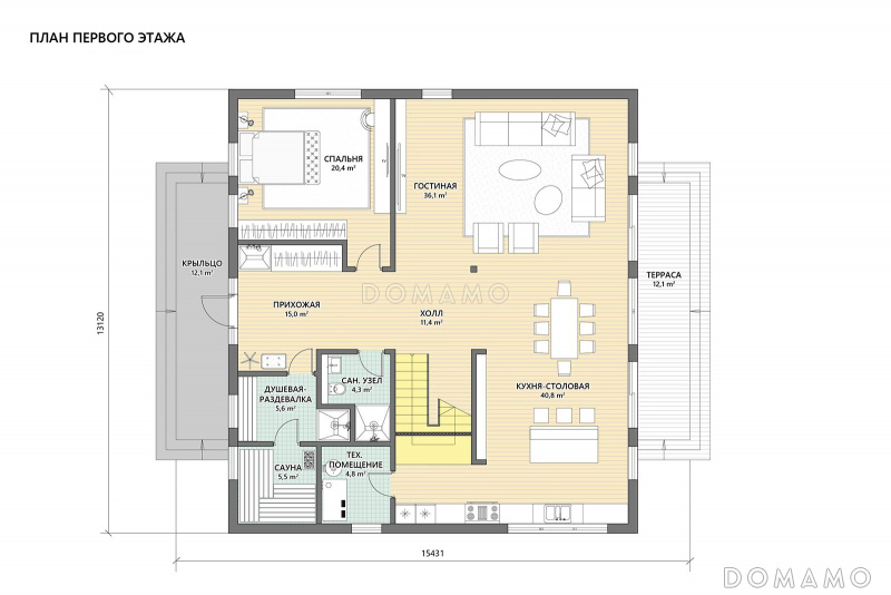 План 1 этажа